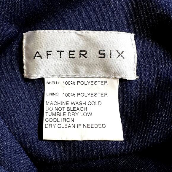 After Six New Women's 1549 Deep V Neck Chiffon Maxi Dress Midnight Navy Size 10R - Picture 9 of 10